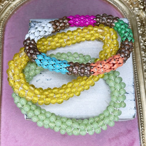 Jewelry - 4159. Glass Colorful Beaded Bracelet Set